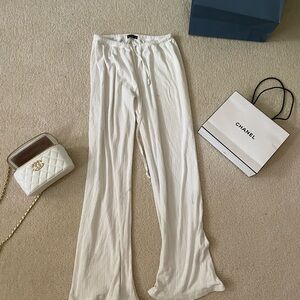 Brandy Melville Cream Wide Leg pointelle Pants